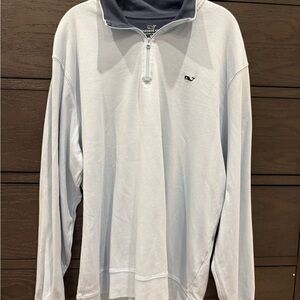 Vineyard Vines Navy and Light Blue Quarter Zip Pullover